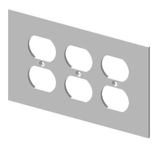 EC-9203 3-Gang Outlet Cover