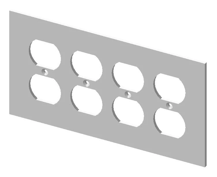 EC-9204 4-Gang Outlet Cover