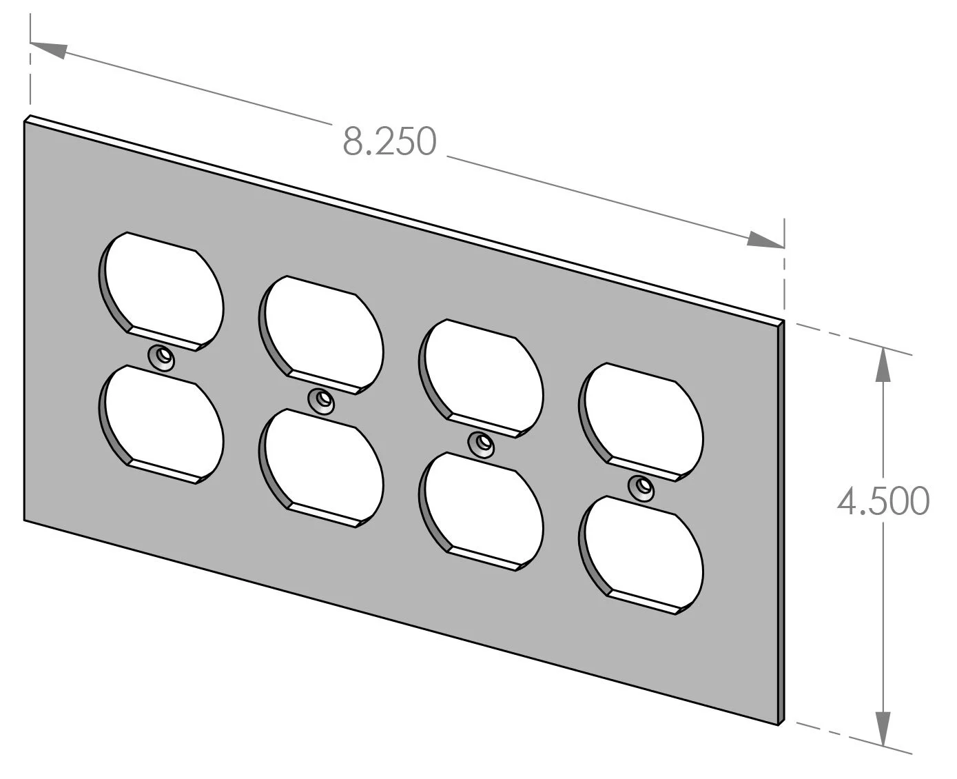 EC-9204 4-Gang Outlet Cover Specifications