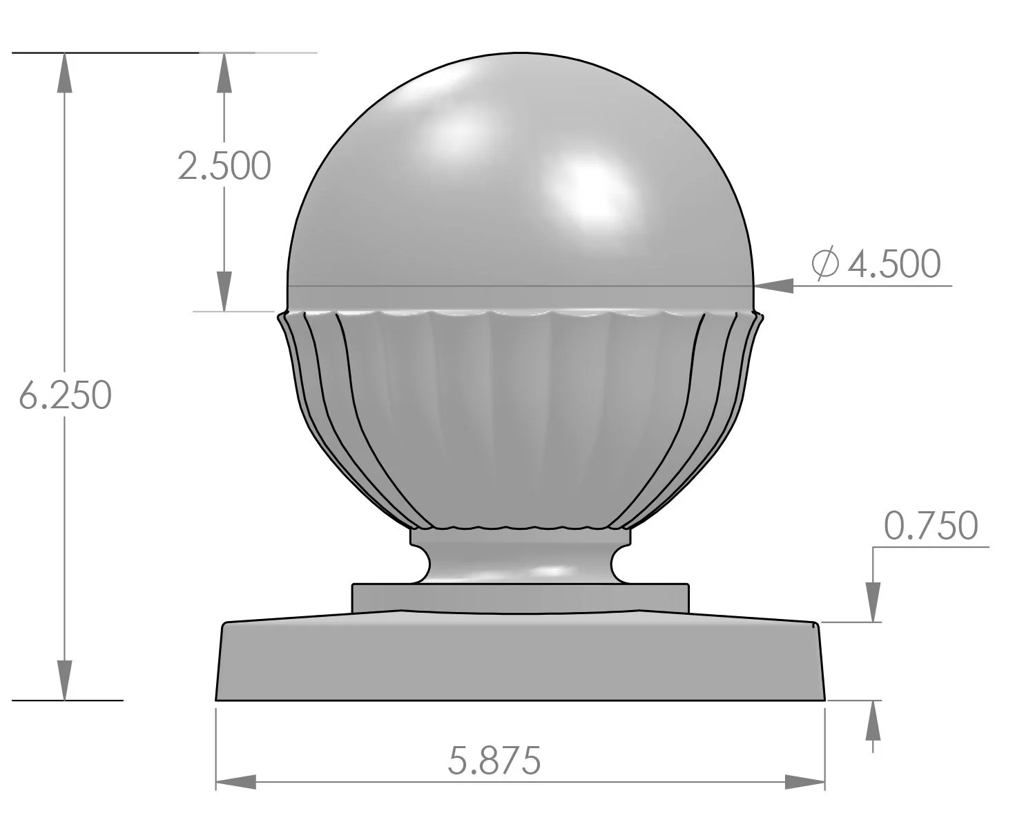 PF-101 Newel Post Finial Specifications