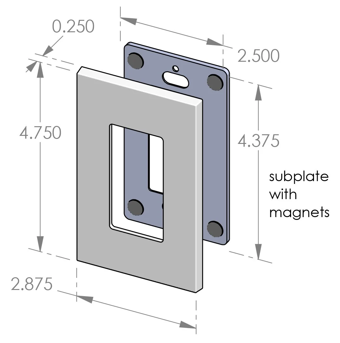 EC-9301M Magnetic Single Decora Cover Specifications