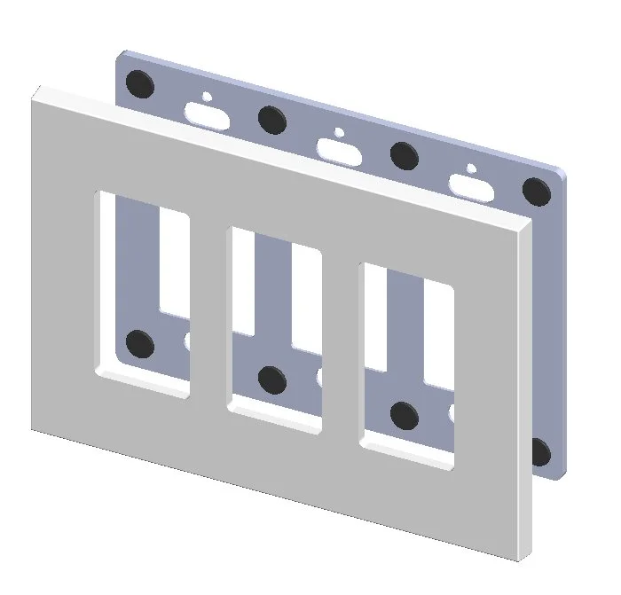EC-9303M Magnetic 3-Gang Decora Cover