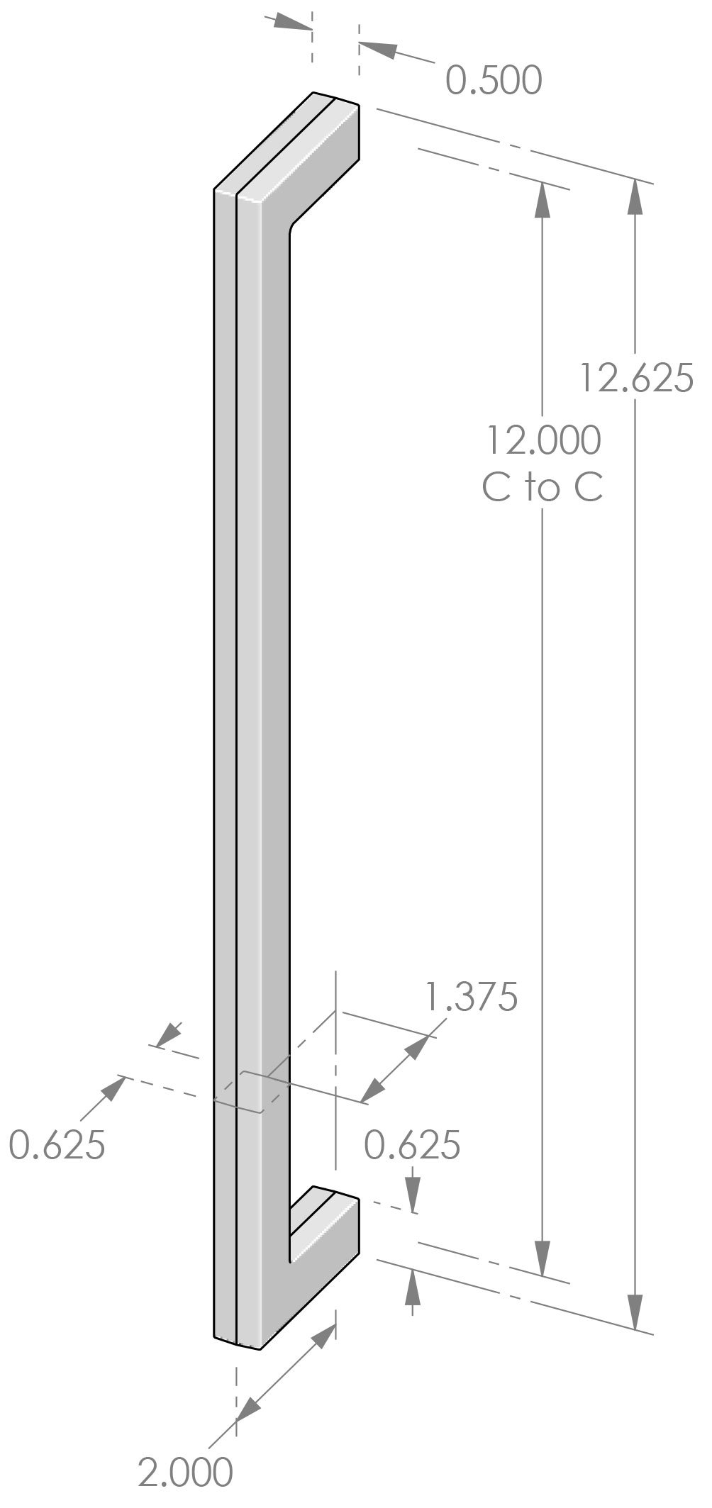 AP-1003-12 Square Appliance Pull Specifications