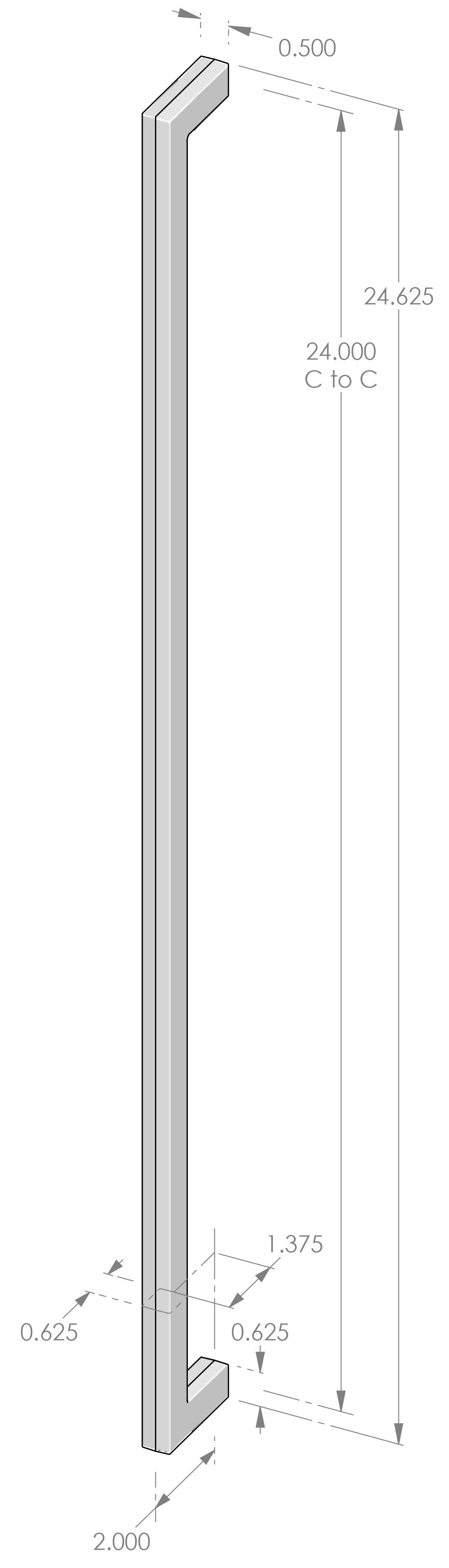 AP-1003-24 Square Appliance Pull Specifications