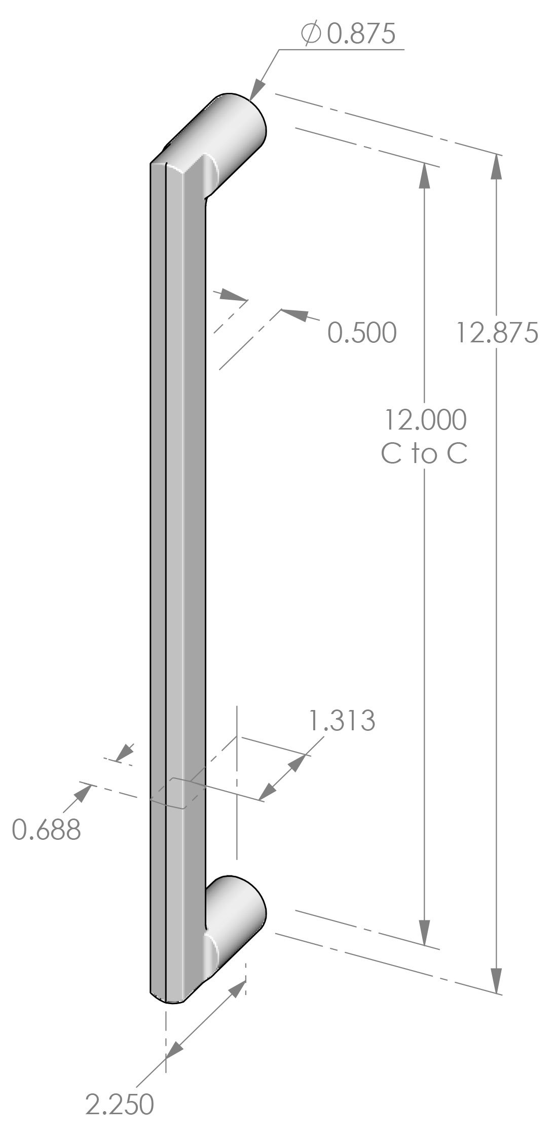 AP-1104-12 Contemporary Appliance Pull Specifications