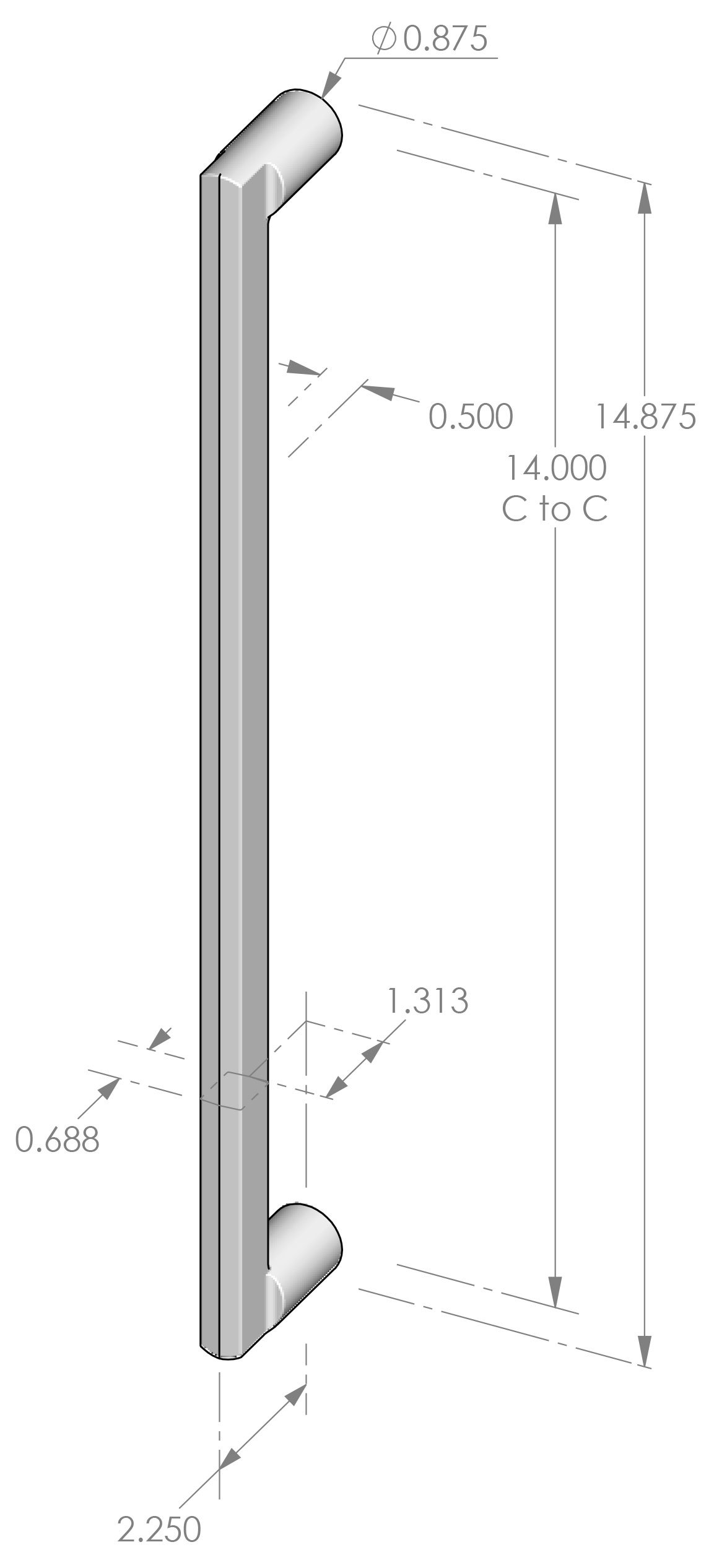 AP-1104-14 Contemporary Appliance Pull Specifications
