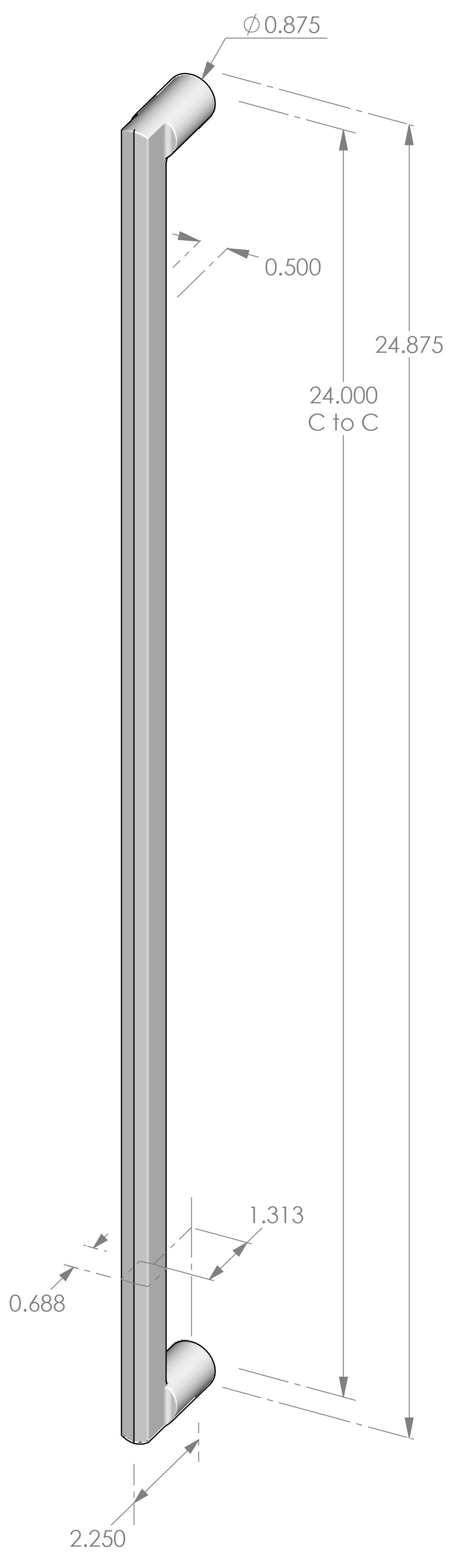 AP-1104-24 Contemporary Appliance Pull Specifications