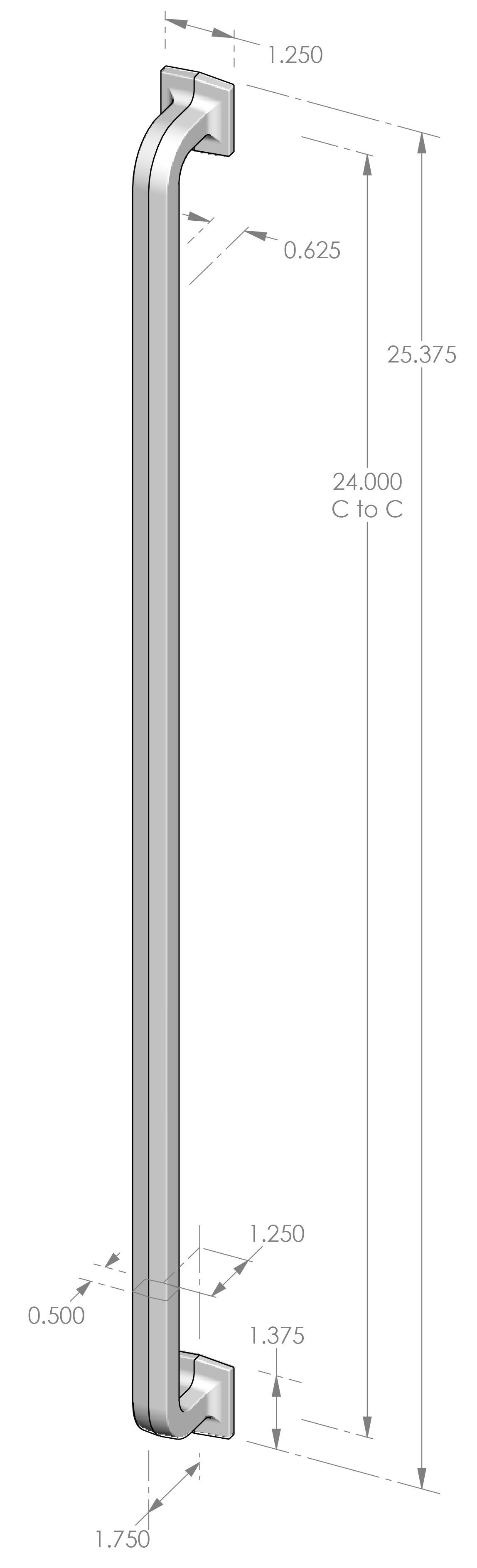 AP-534-24 Square Handle Appliance Pull Specifications