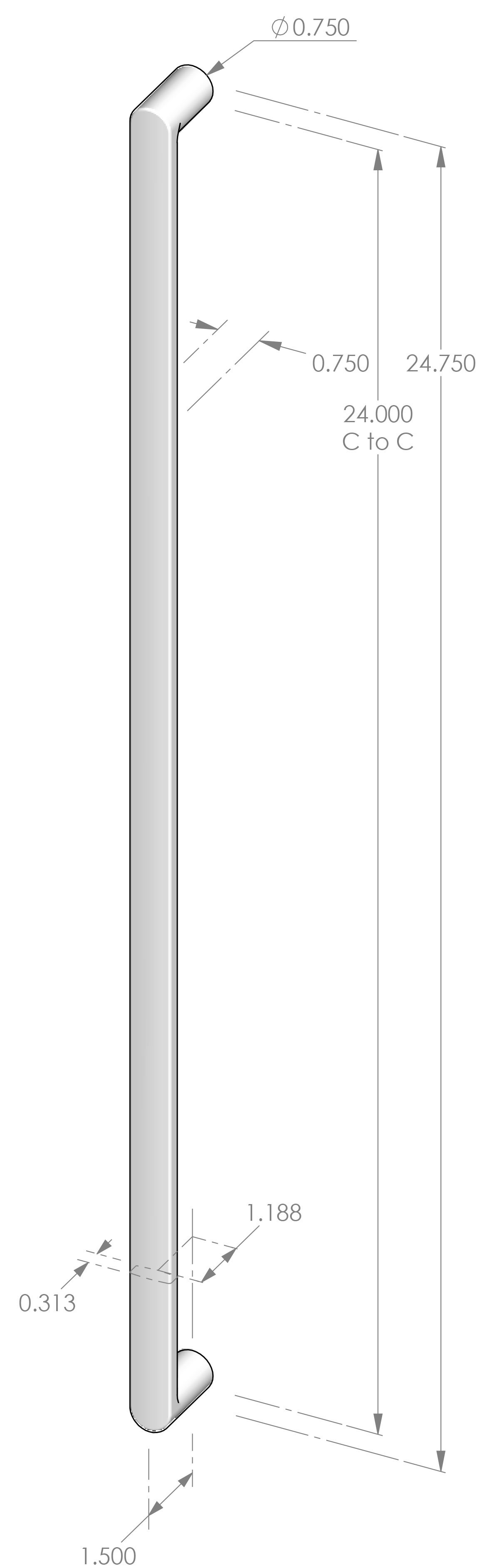 AP-909-24 Contemporary Appliance Pull Specifications