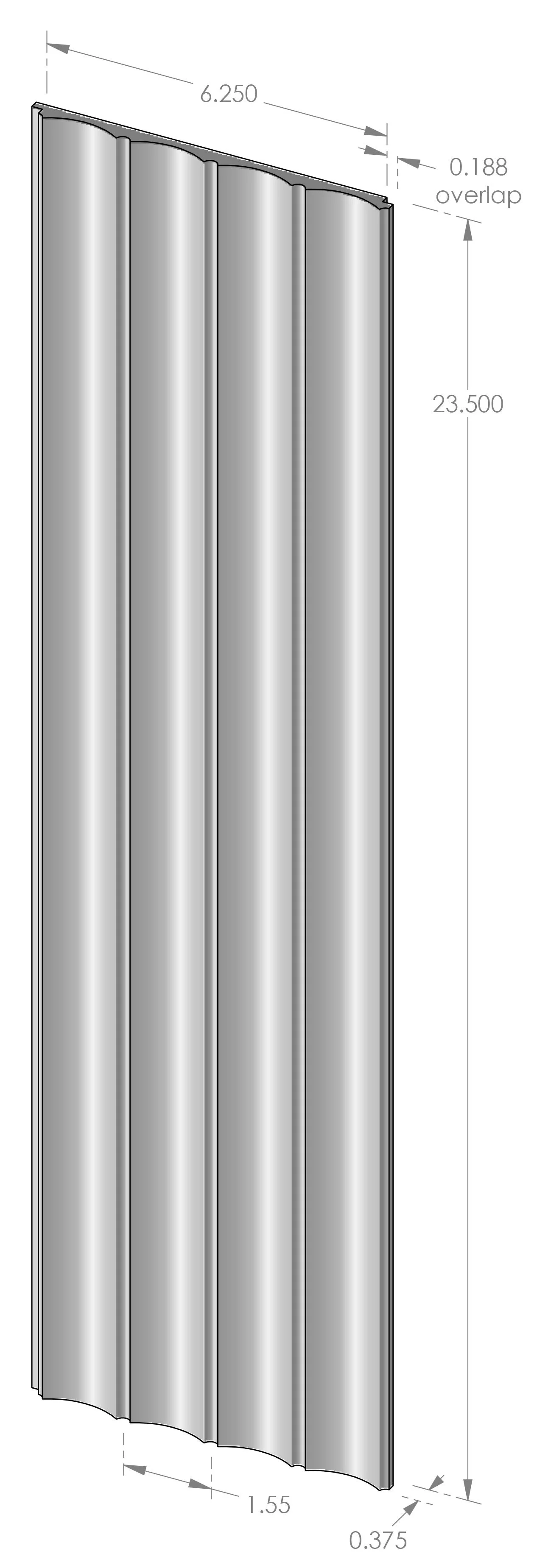 BT-1000BS Corrugated Backsplash Specifications
