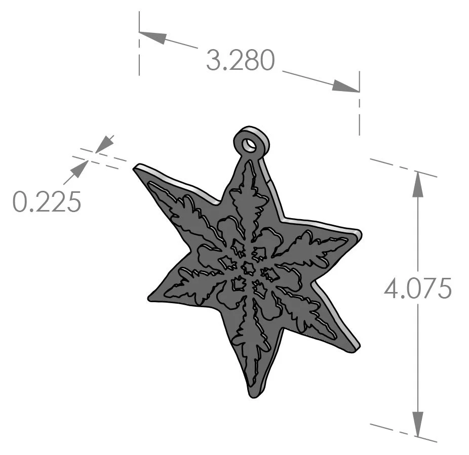 ORN-2011 Snowflake Ornament Specifications