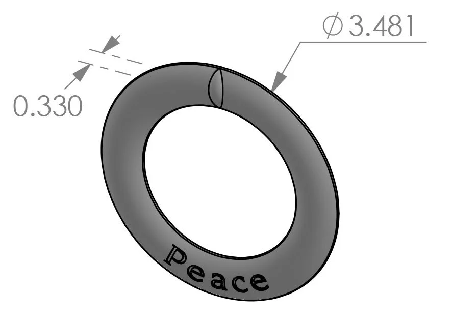 ORN-2016 Peace Ring Ornament Specifications