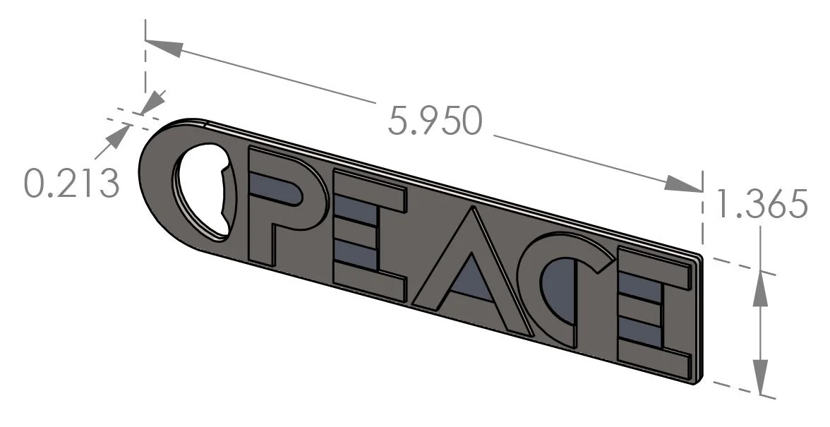 ORN-2019 PEACE Ornament Specifications