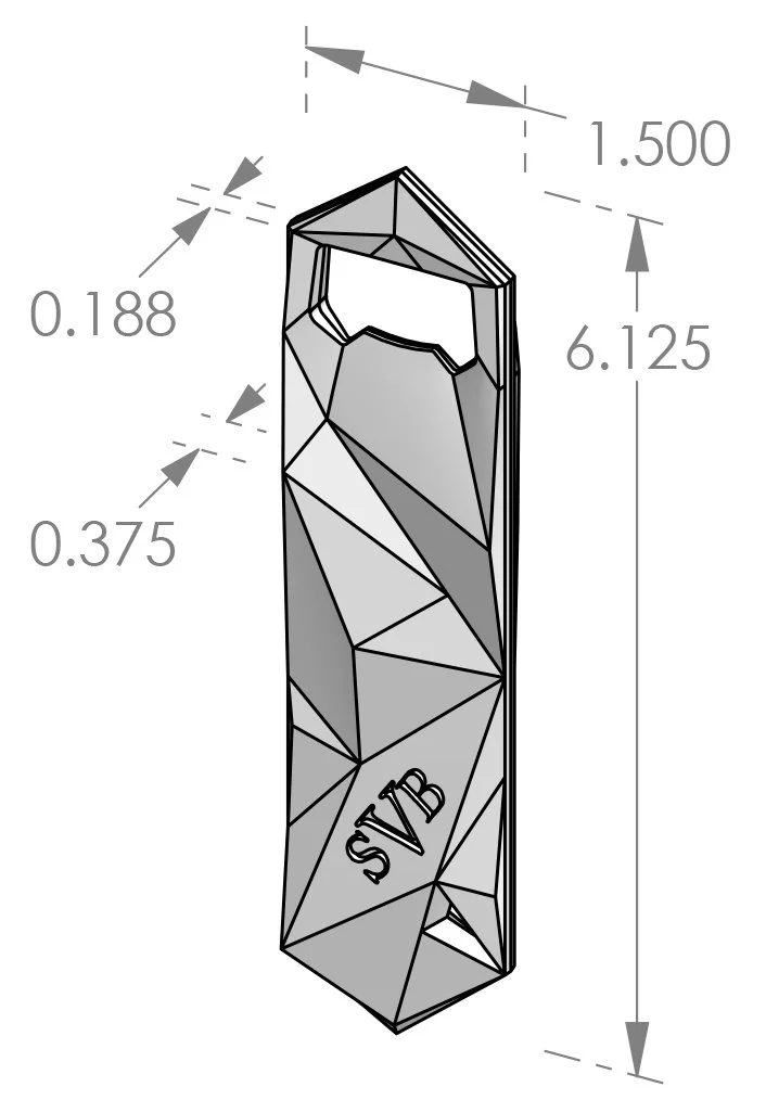 ORN-2023 Hipster Bottle Opener Ornament Specifications