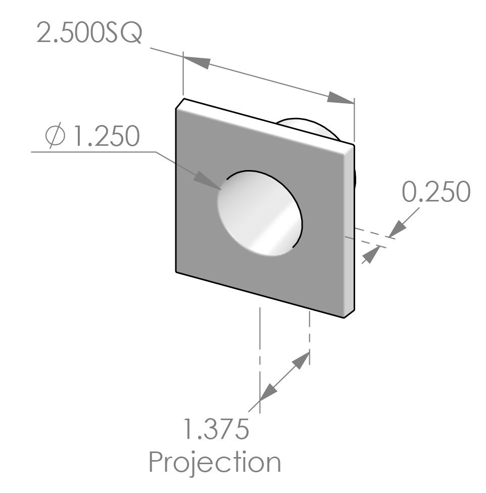 GK-9-ESC Contemporary Square Gas Key Escutcheon Specifications
