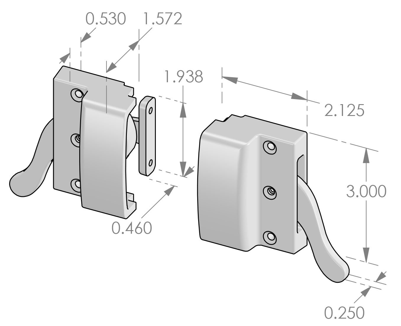 CWL-100 Casement Window Latch  Specifications