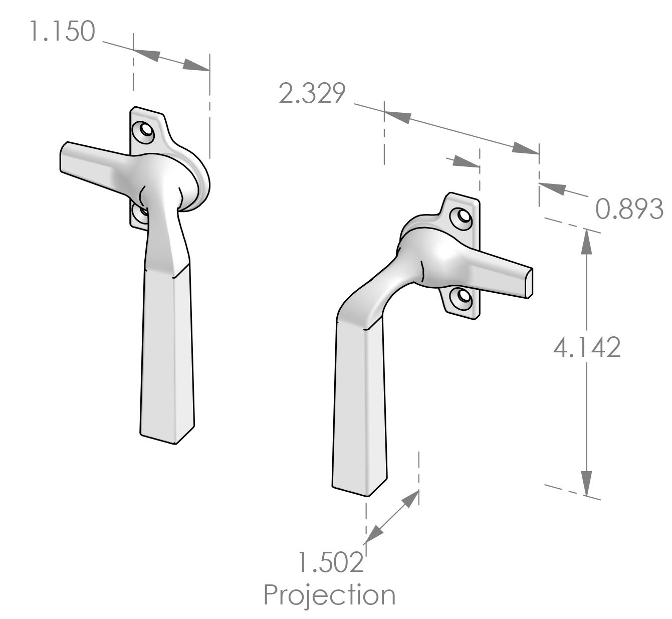 CWL-302 Casement Window Latch Specifications