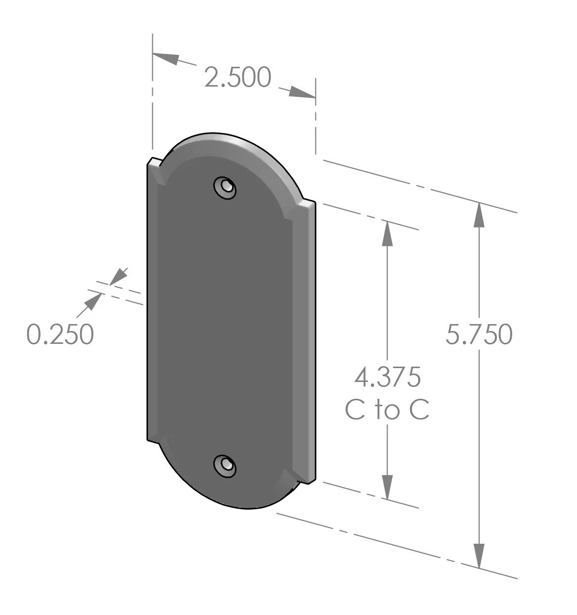 PP-A404 Arch Push Plate Specifications