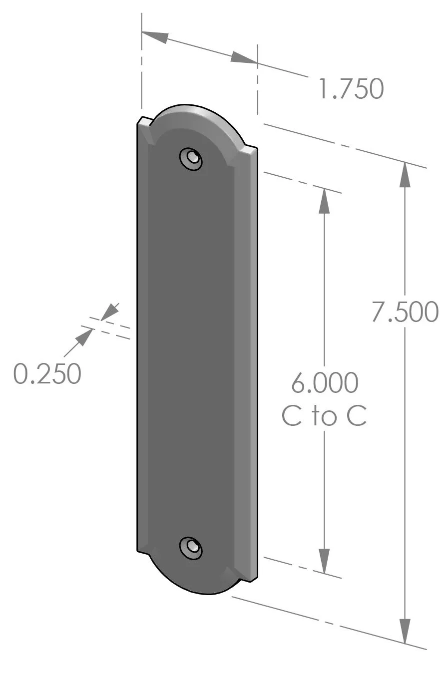 PP-A405 Arch Push Plate Specifications