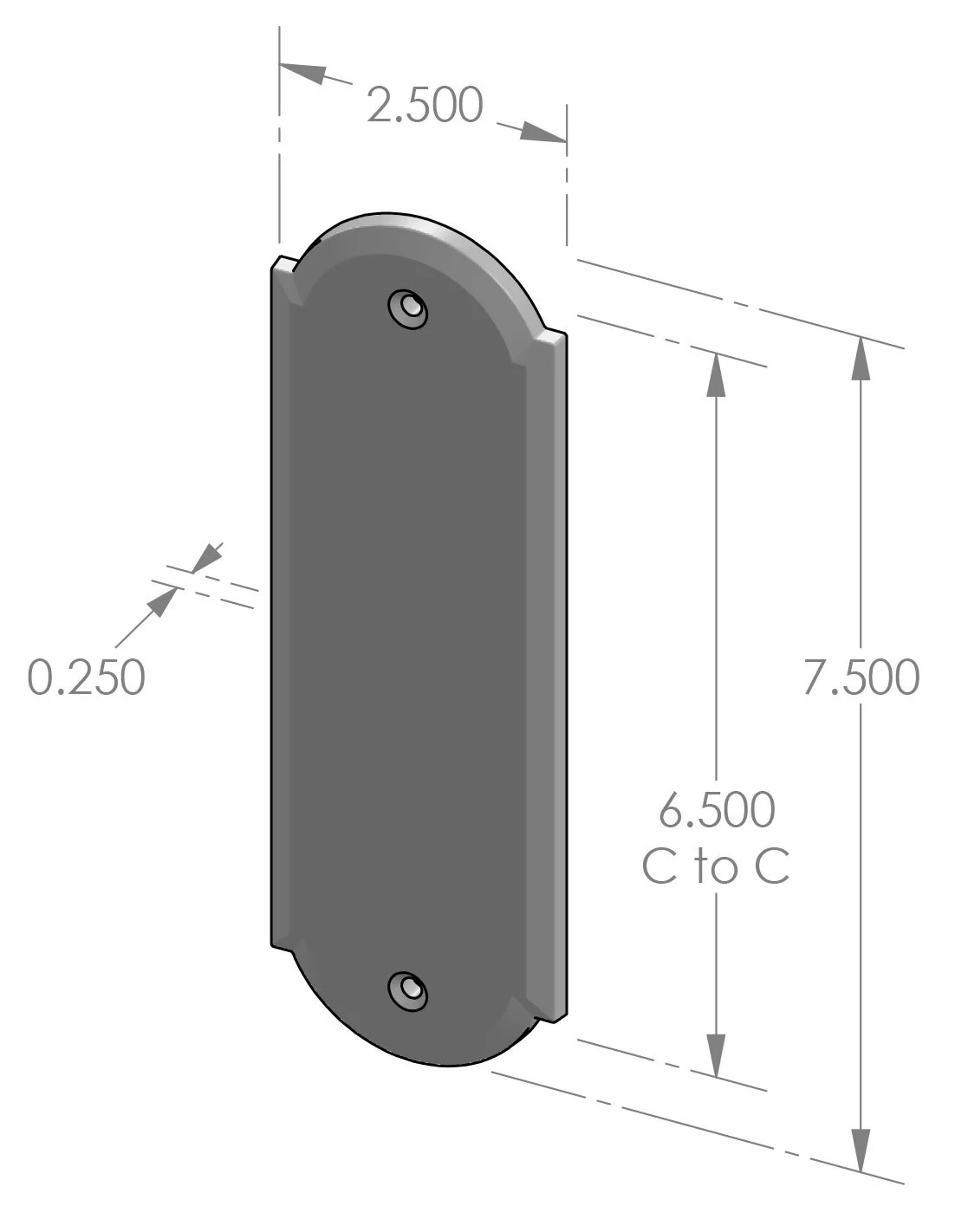 PP-A406 Arch Push Plate Specifications
