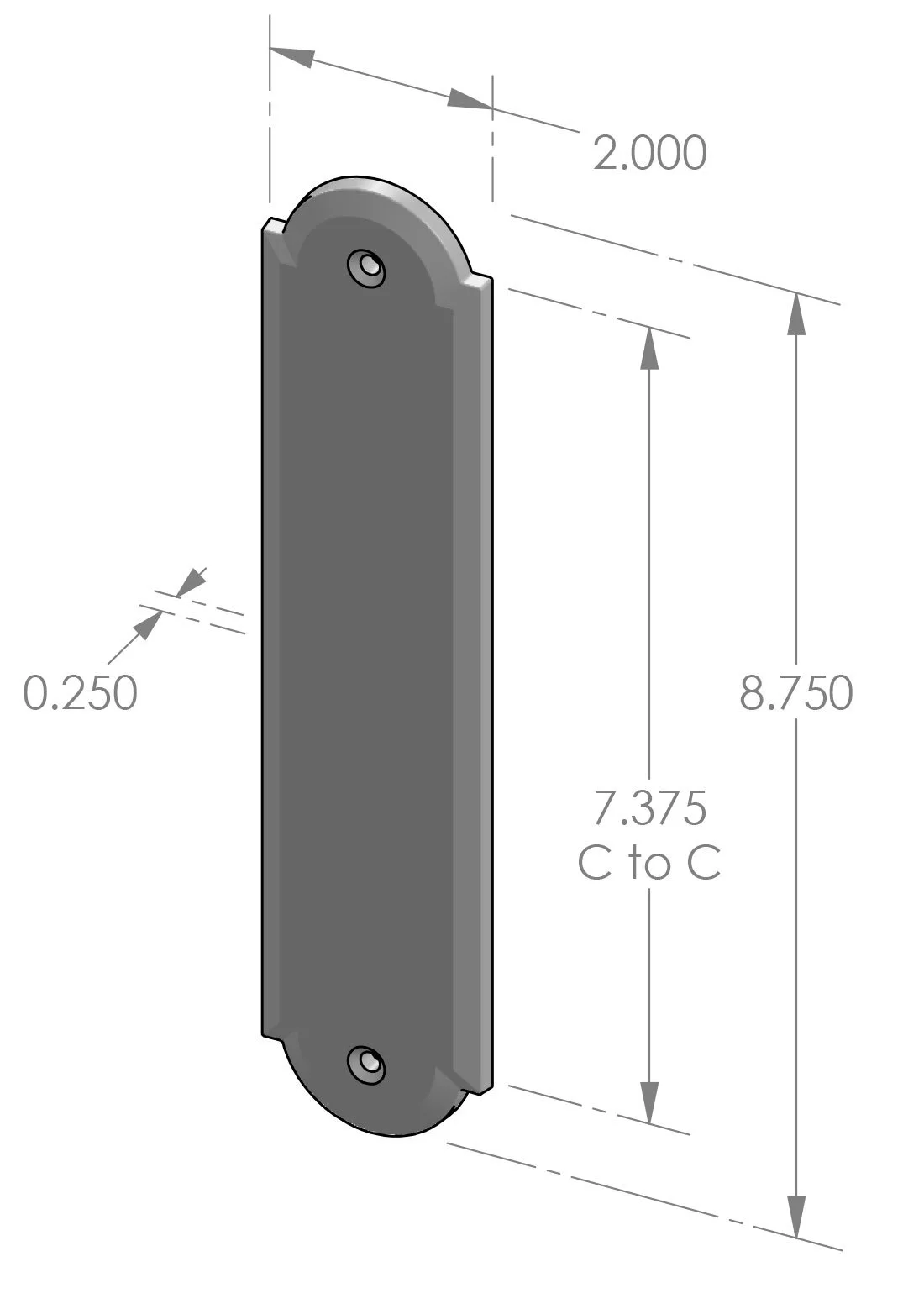 PP-A407 Arch Push Plate Specifications