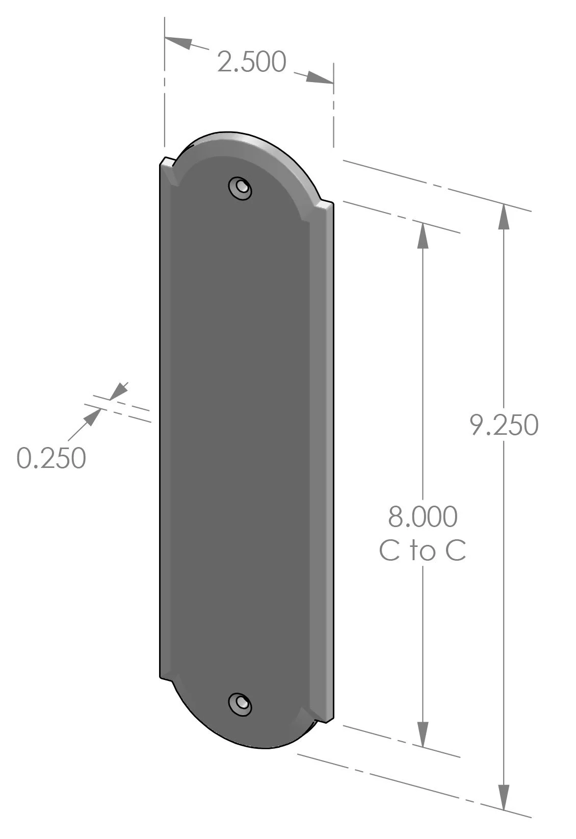 PP-A408 Arch Push Plate Specifications
