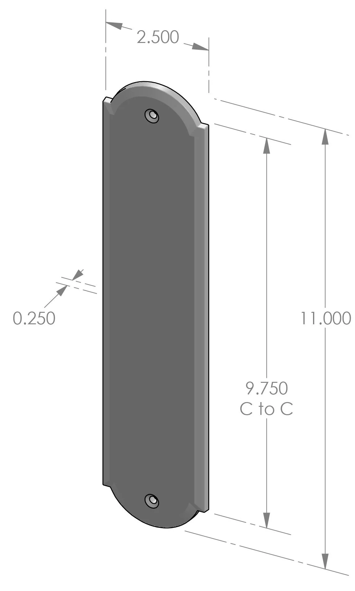 PP-A409 Arch Push Plate Specifications
