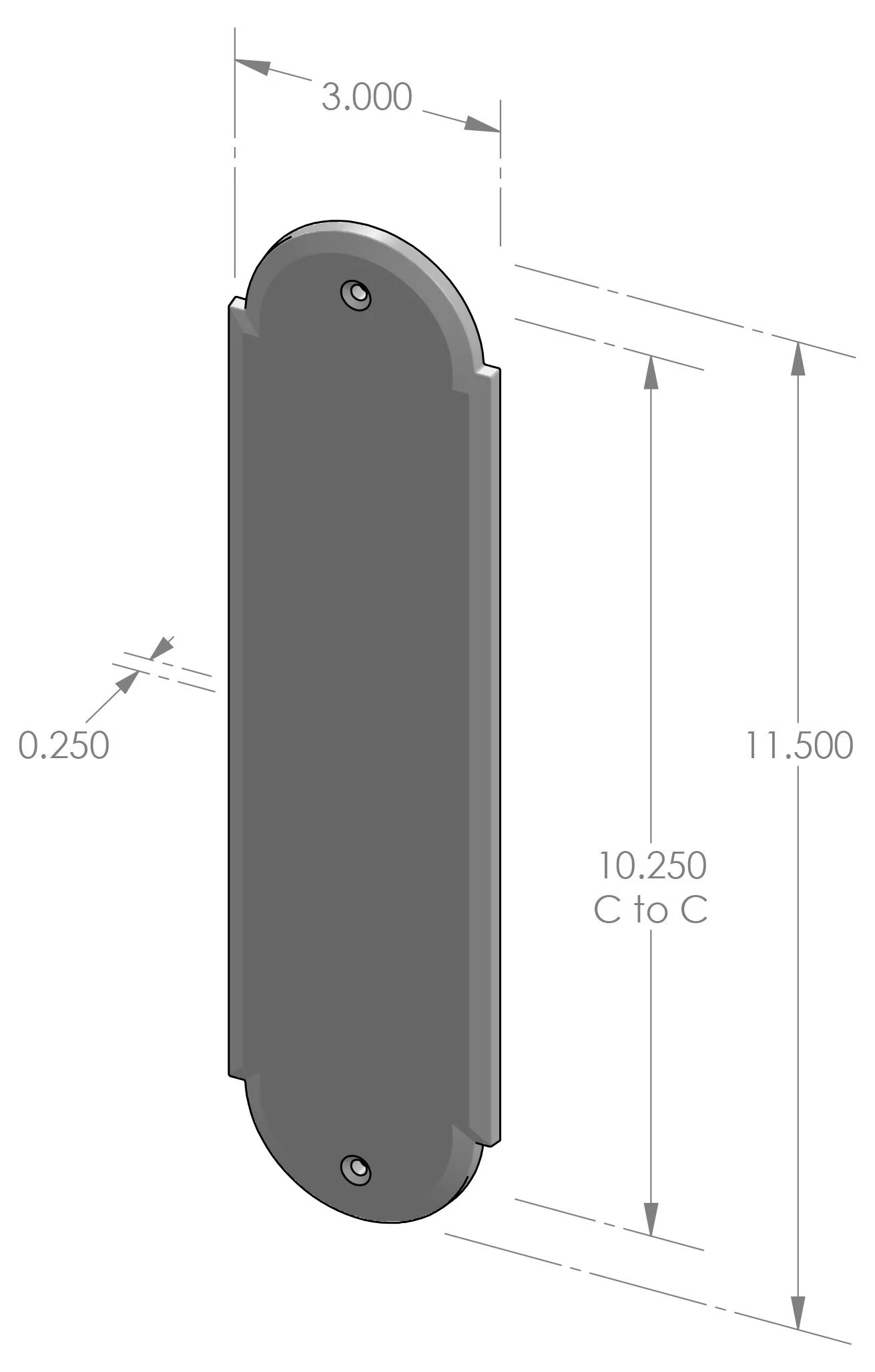 PP-A410 Arch Push Plate Specifications