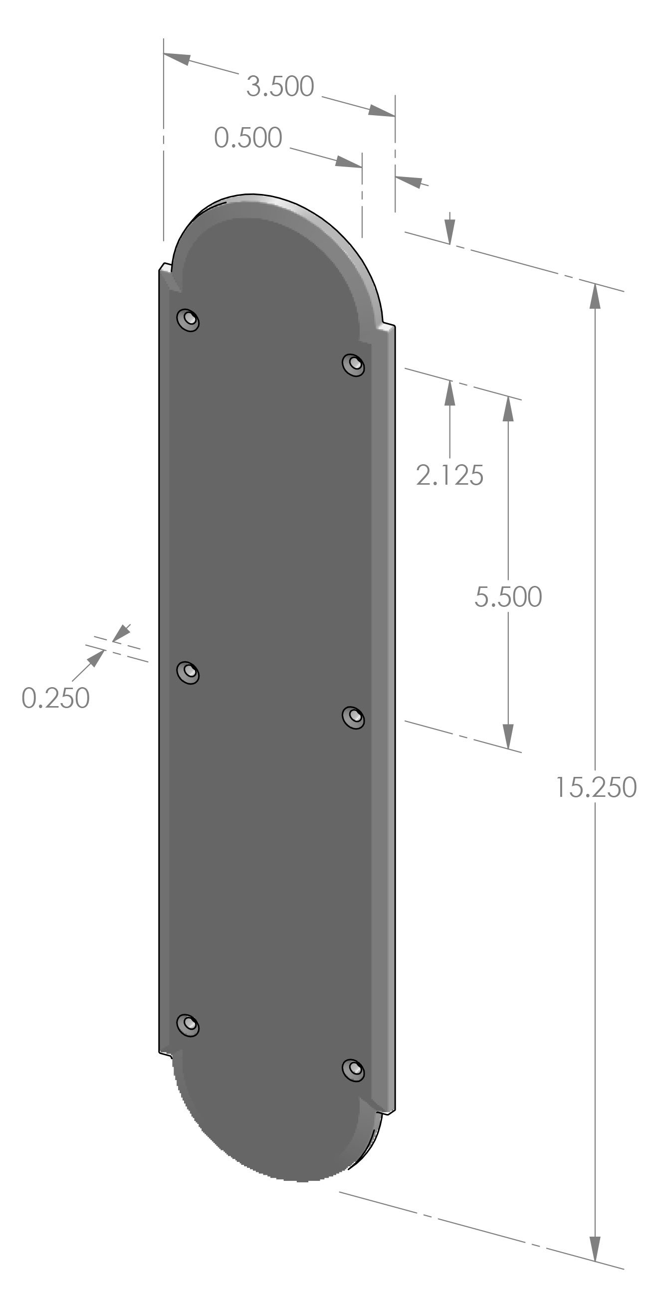 PP-A602 Arch Push Plate Specifications
