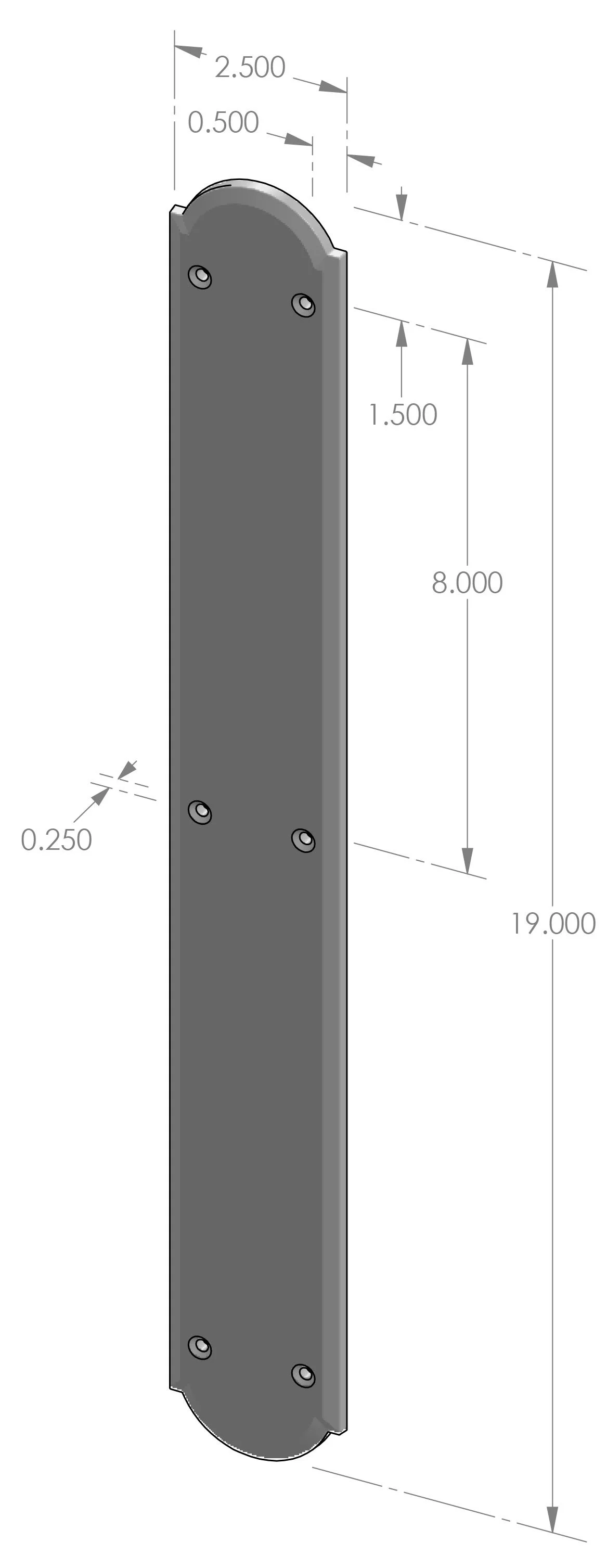 PP-A700 Arch Push Plate Specifications