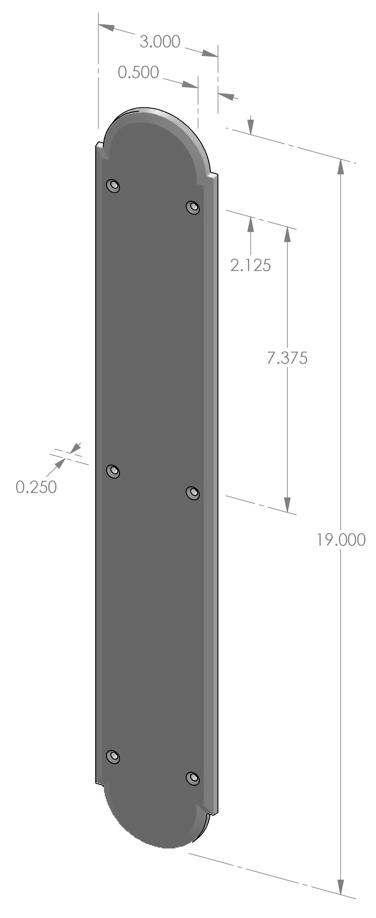 PP-A701 Arch Push Plate Specifications