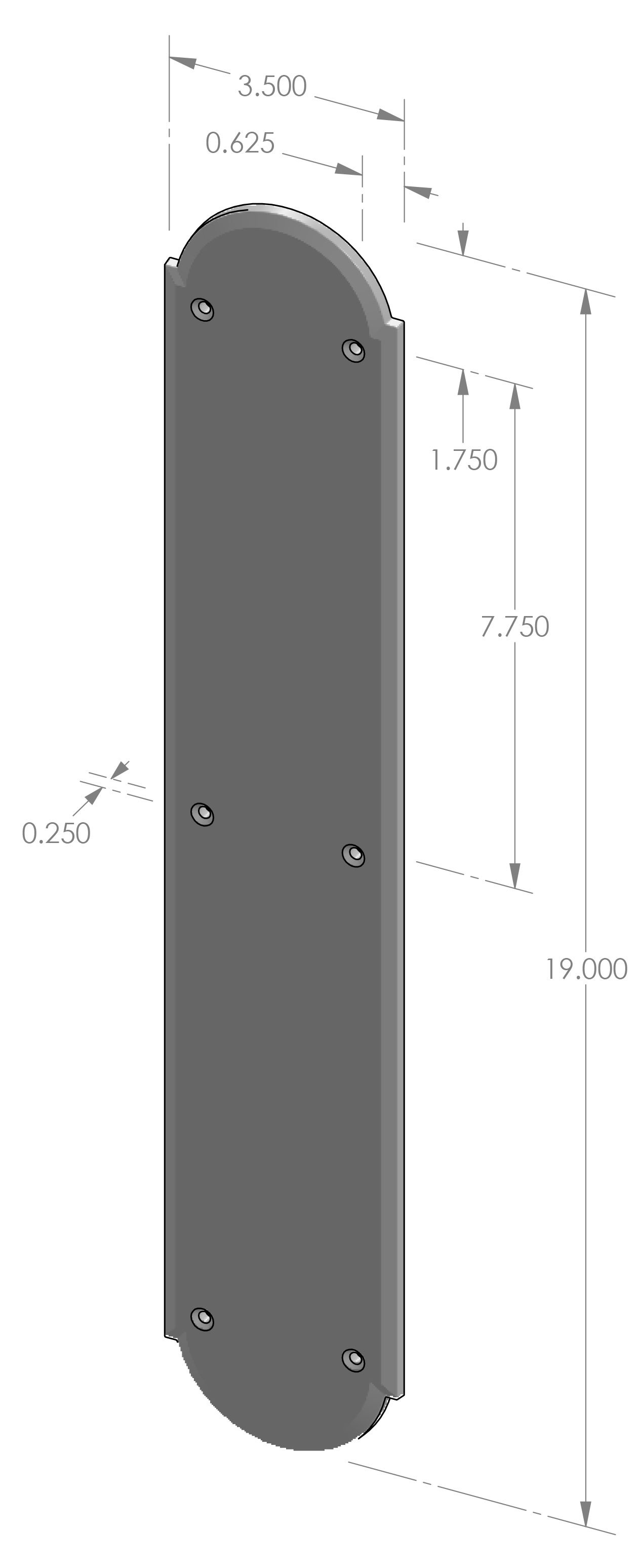 PP-A702 Arch Push Plate Specifications