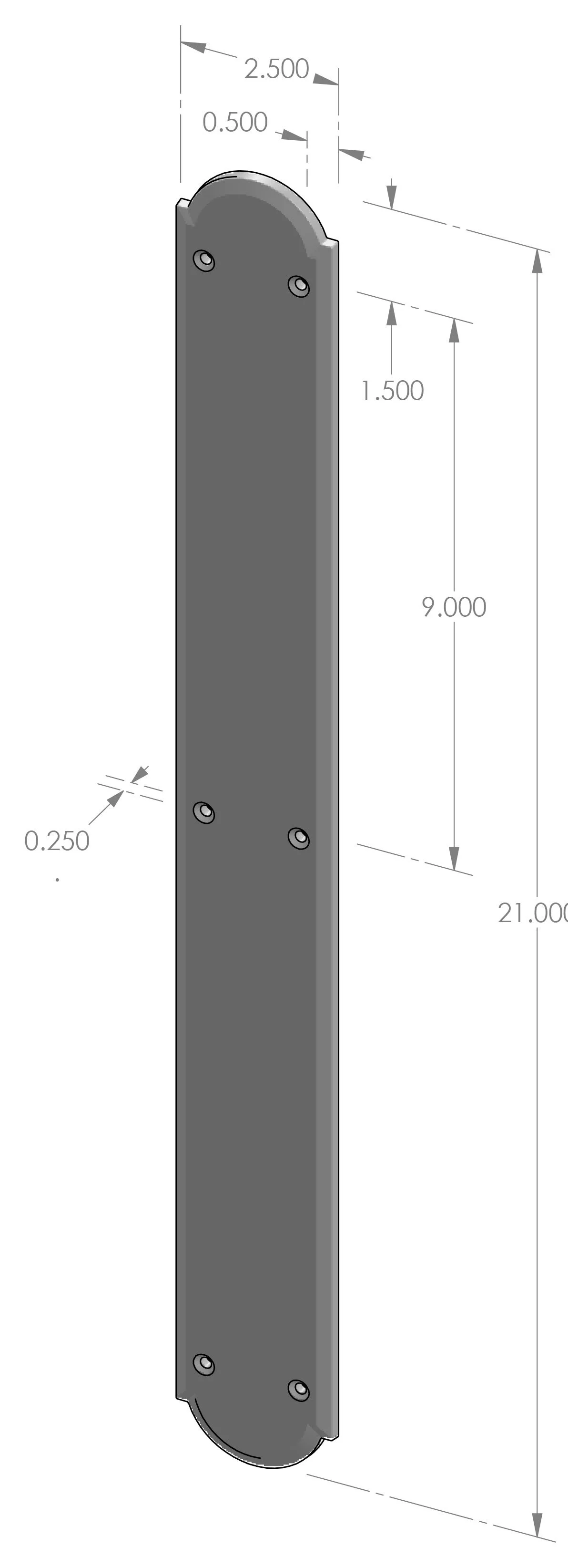 PP-A800 Arch Push Plate Specifications