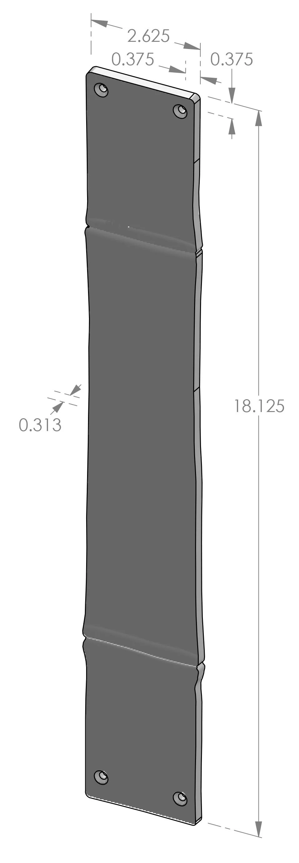 PP-1320 Bamboo Push Plate Specifications