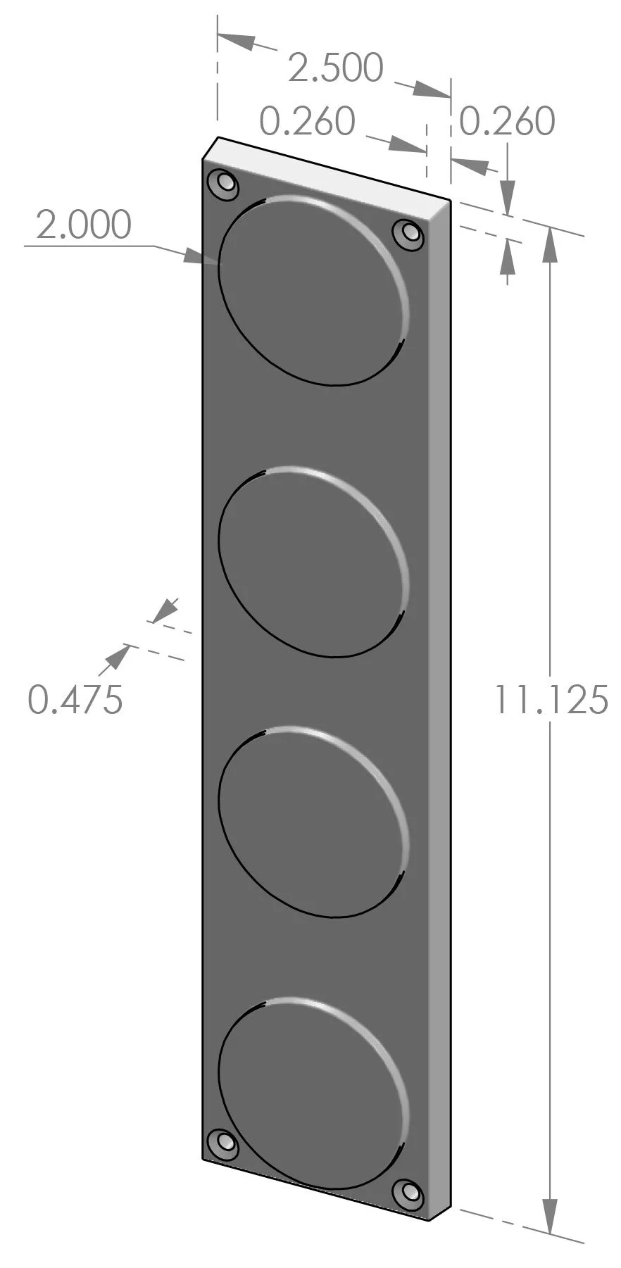 PP-1711 Circles Push Plate Specifications