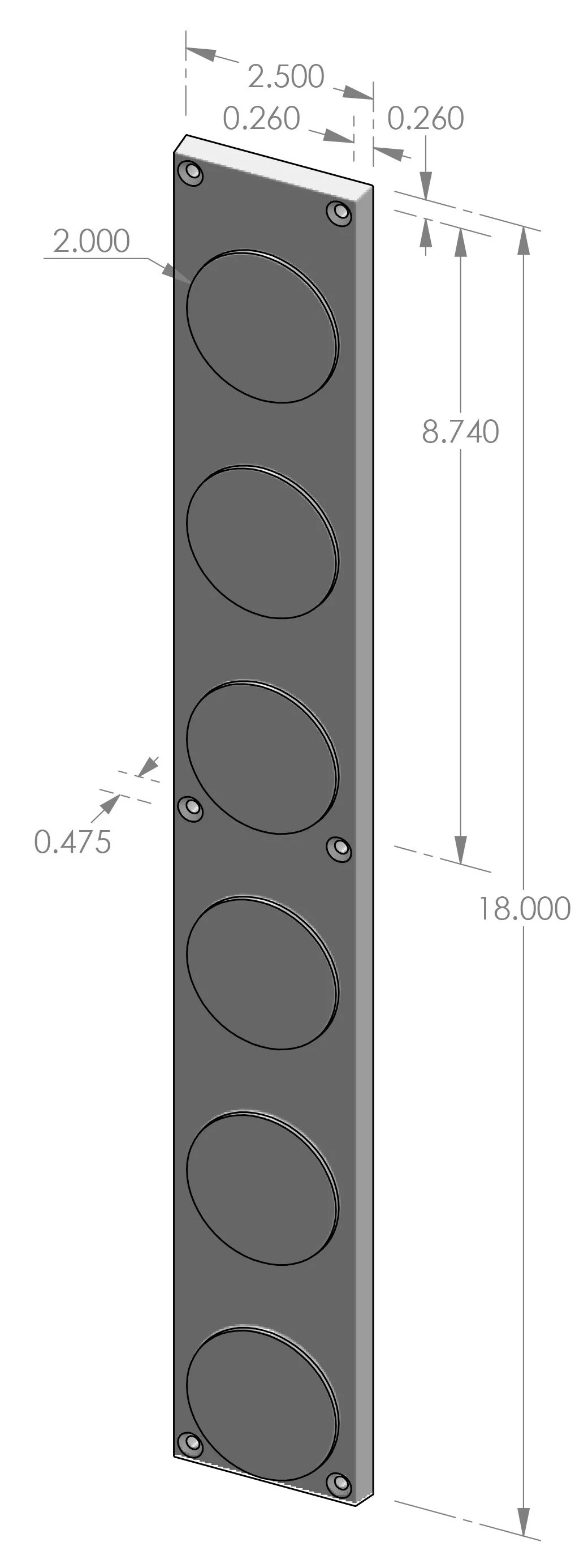 PP-1718 Circles Push Plate Specifications