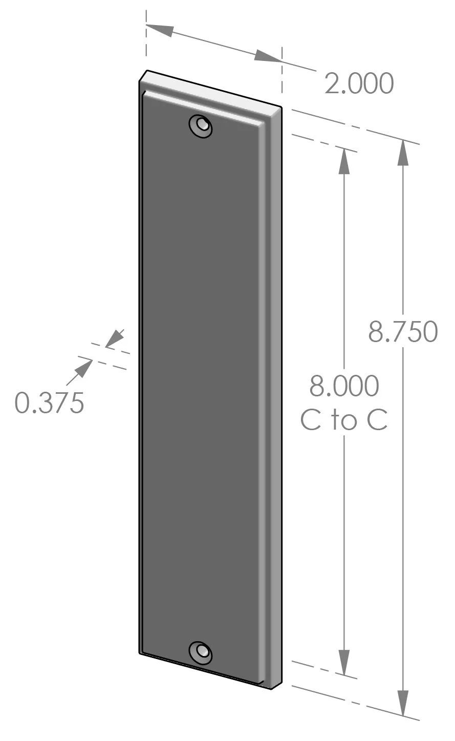 PP-2107 Mesa Push Plate Specifications