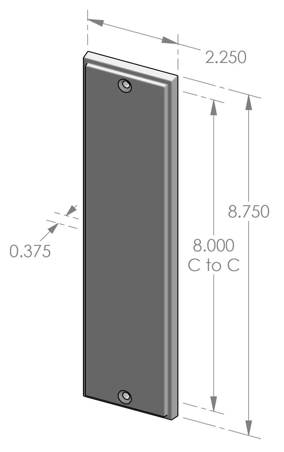 PP-2108 Mesa Push Plate Specifications
