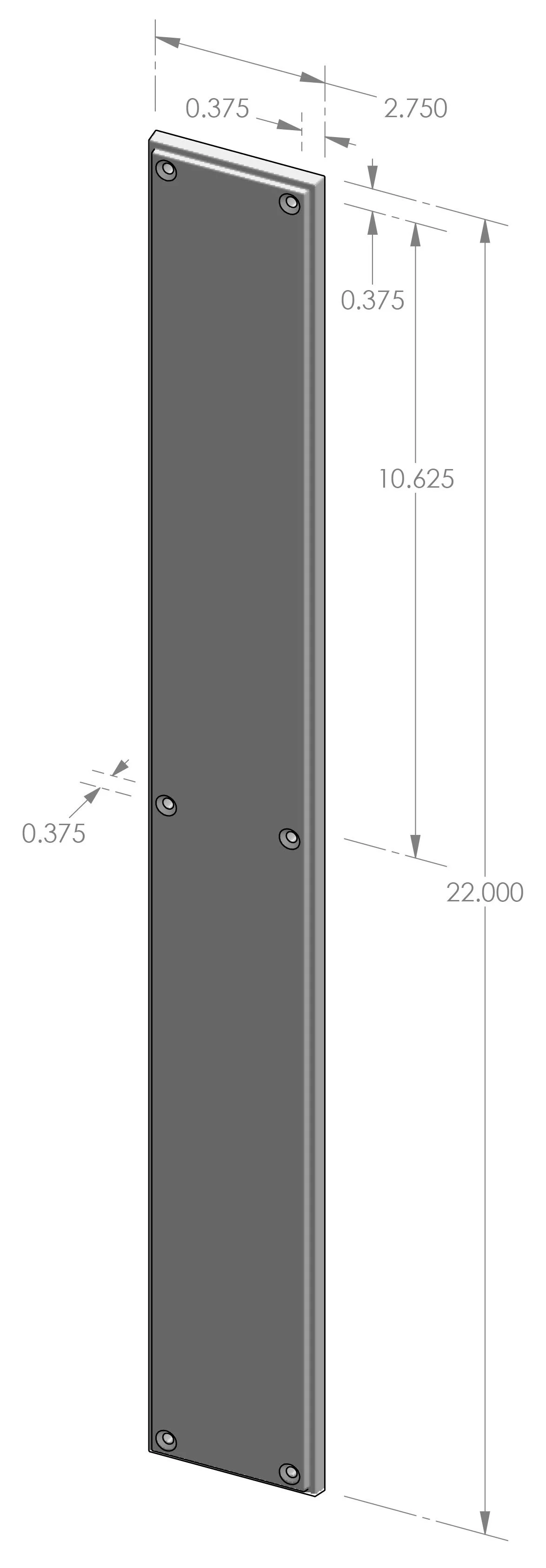 PP-2126 Mesa Push Plate Specifications