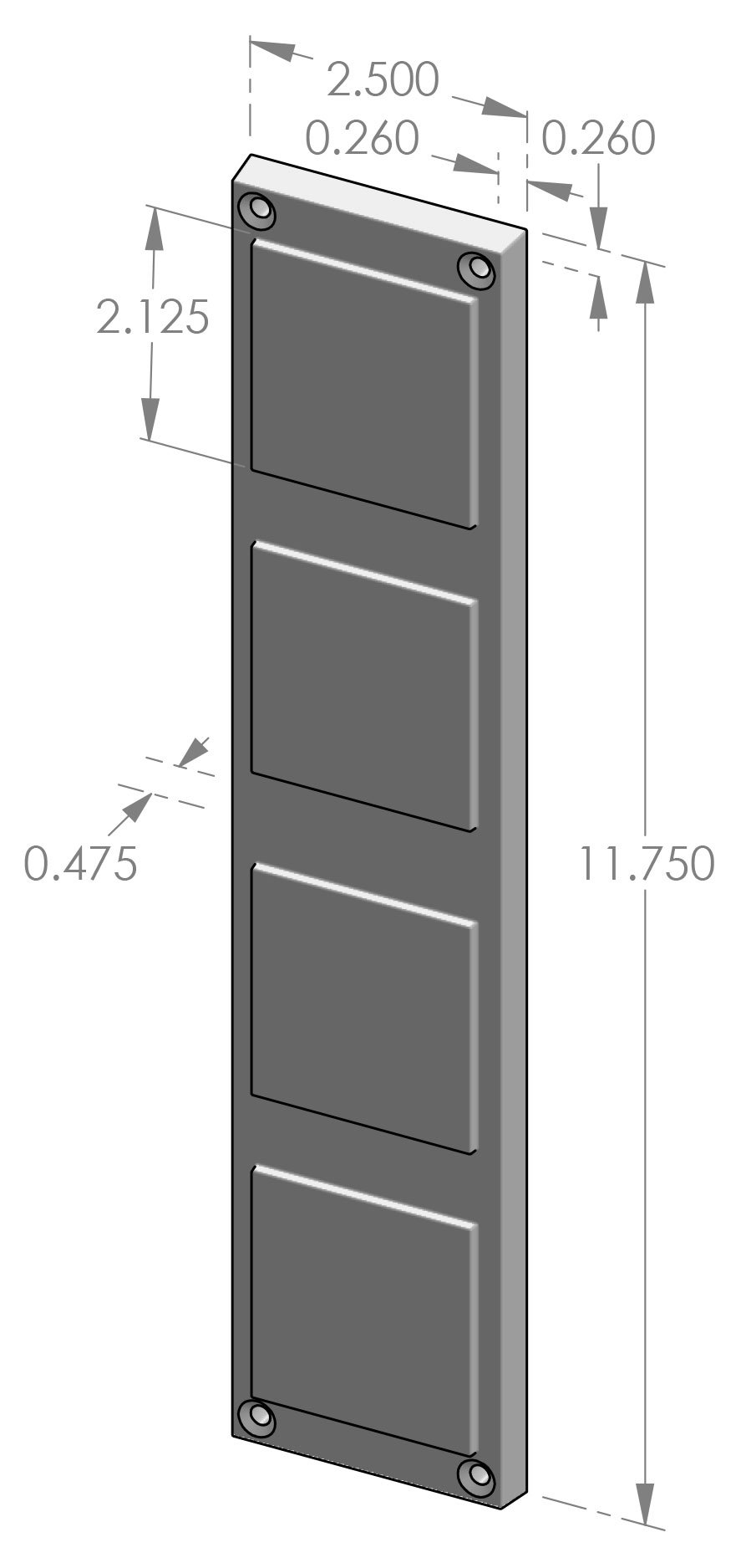 PP-1811 Squares Push Plate Specifications