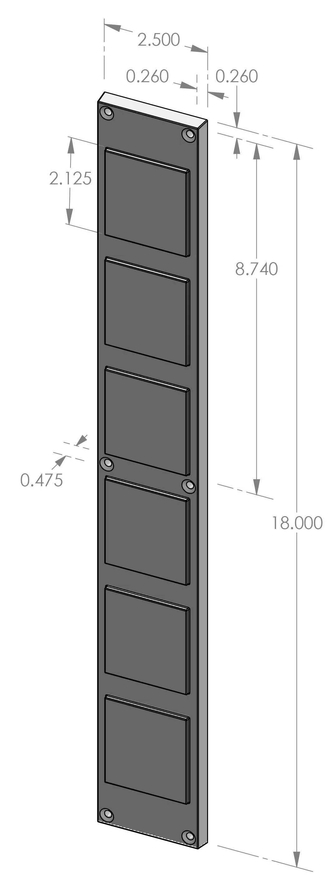 PP-1818 Squares Push Plate Specifications