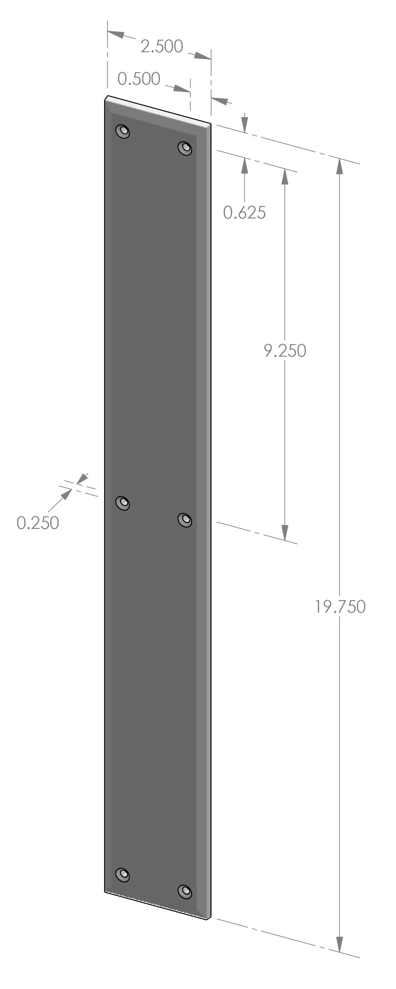 PP-800 Bevel Edge Push Plate Specifications