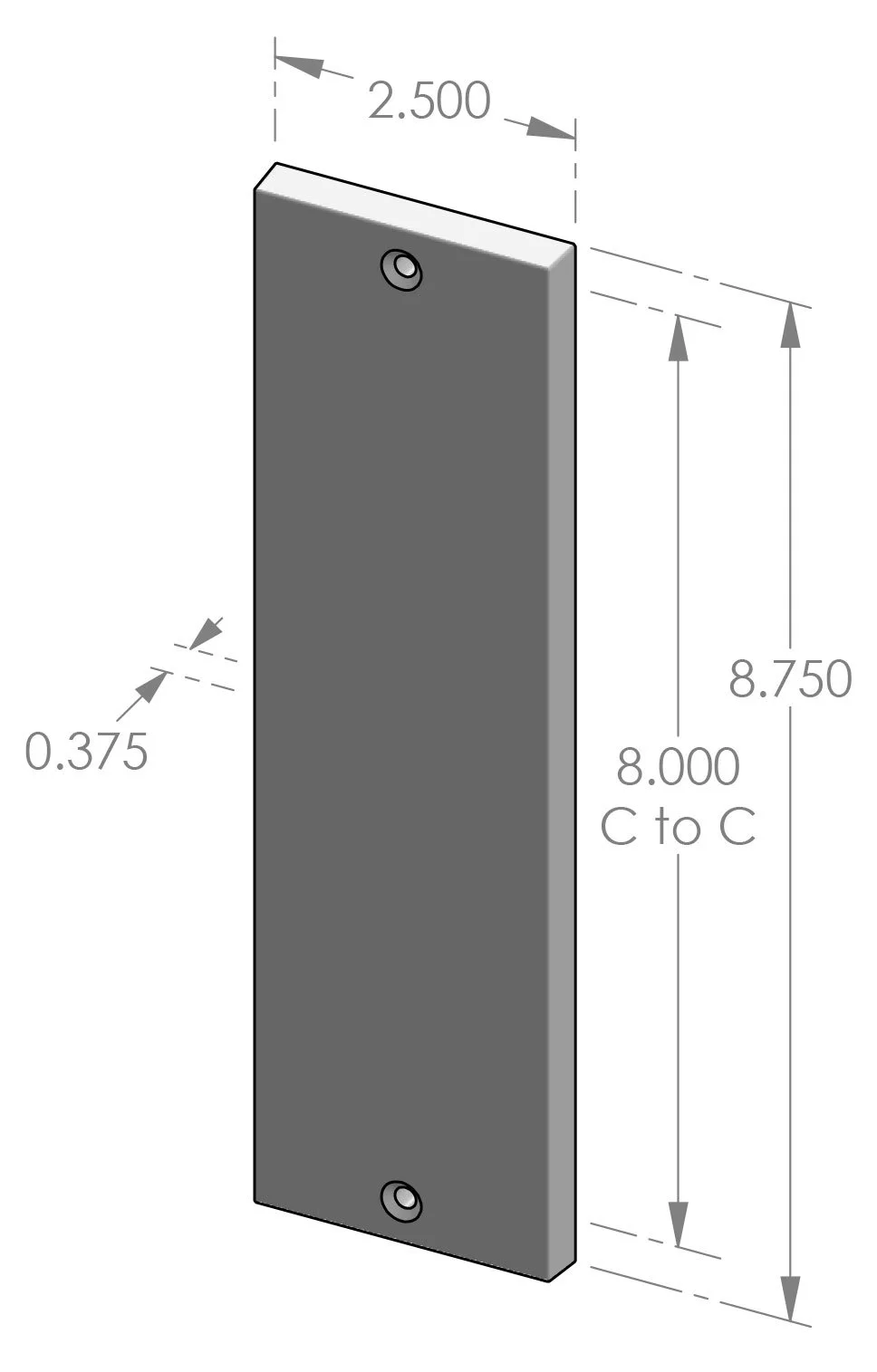 PP-953 Contemporary Push Plate Specifications