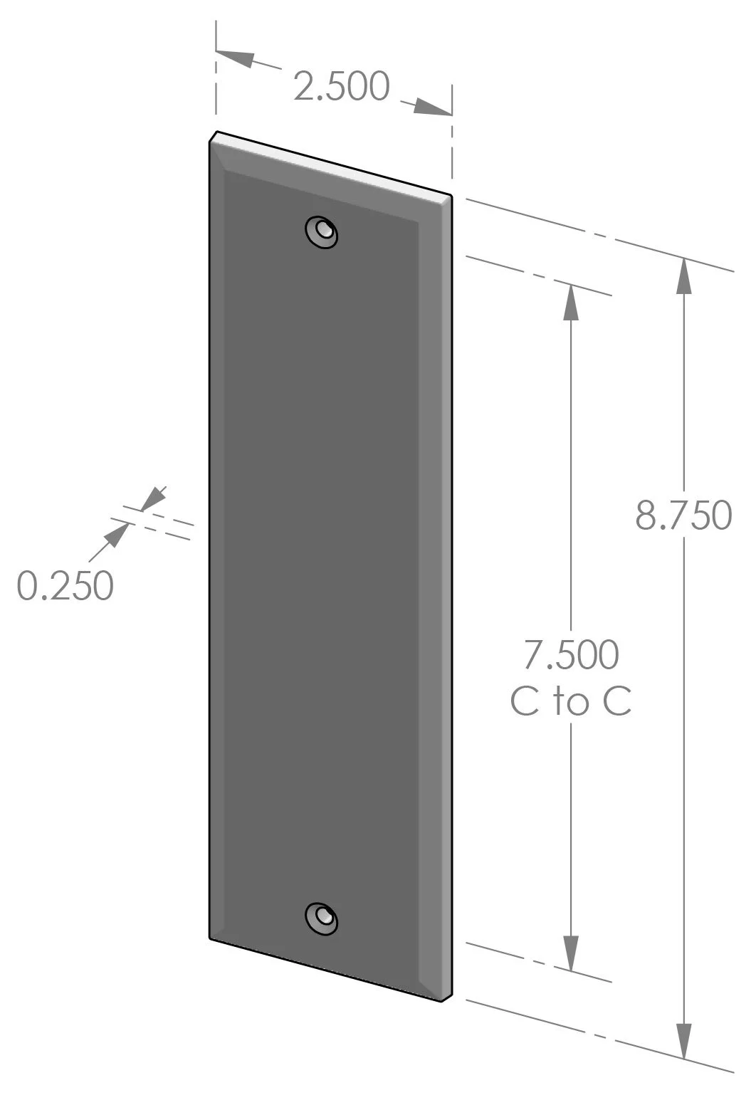 PP-408 Bevel Edge Push Plate Specifications