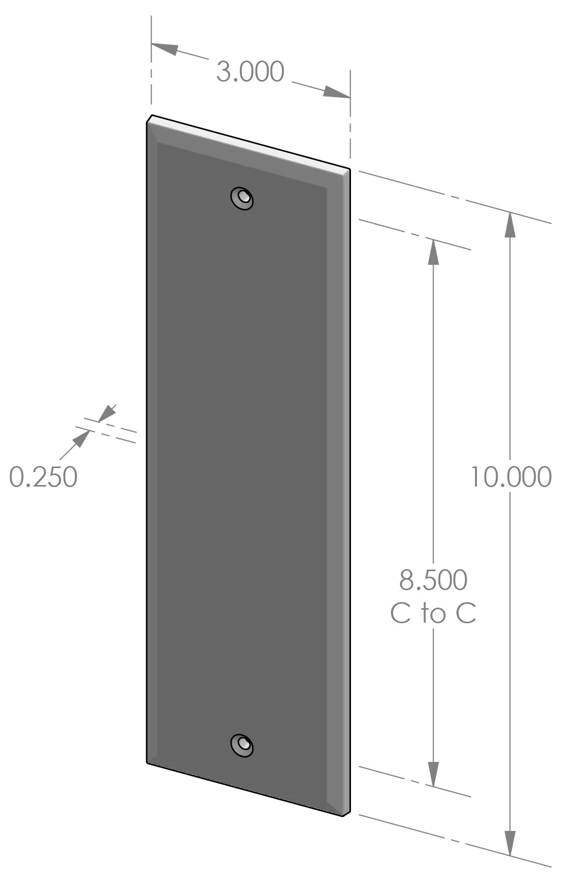 PP-410 Bevel Edge Push Plate Specifications
