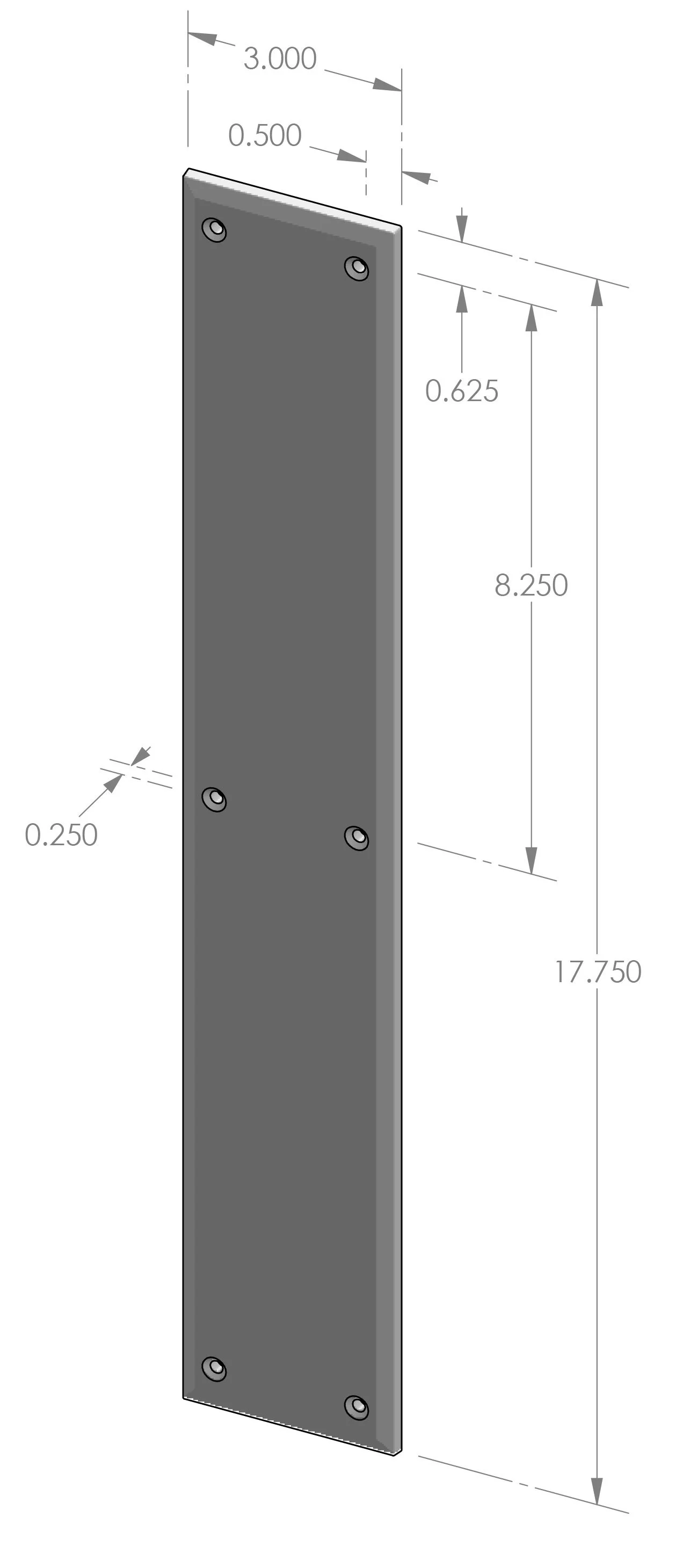 PP-701 Bevel Edge Push Plate Specifications