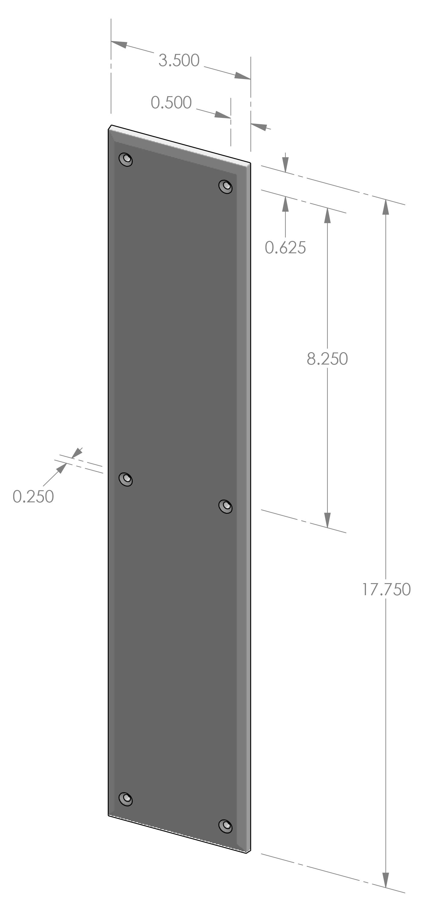 PP-702 Bevel Edge Push Plate Specifications