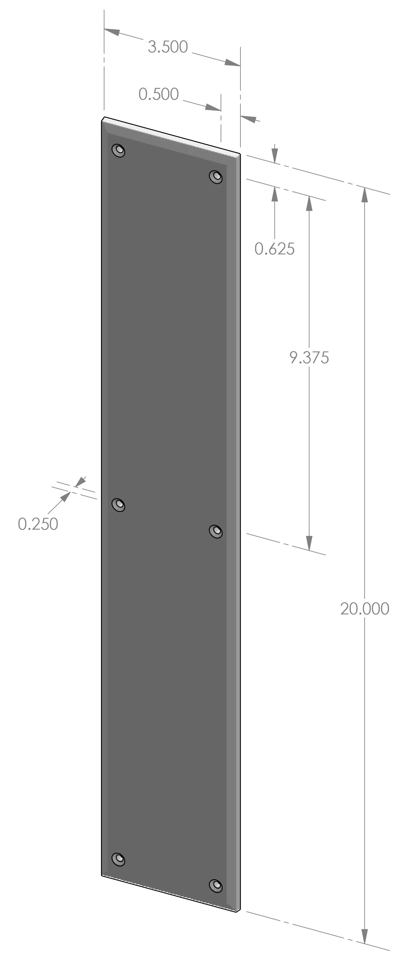 PP-802 Bevel Edge Push Plate Specifications