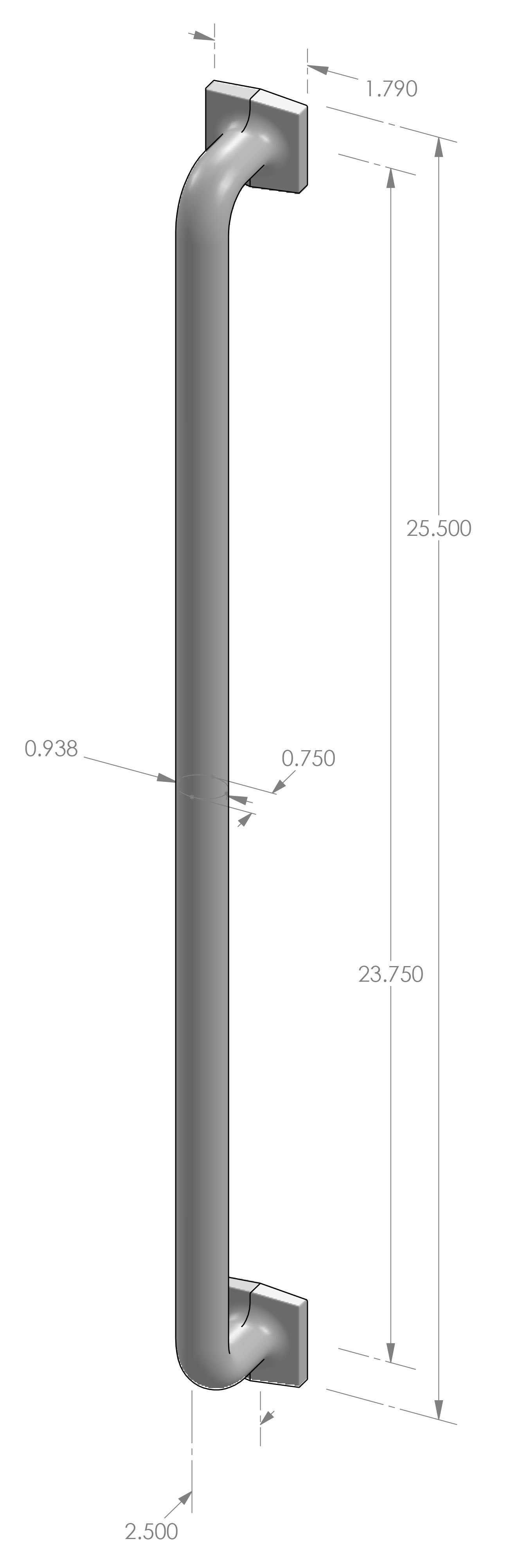 GH-525SQ Square Foot Grip Handle  Specifications