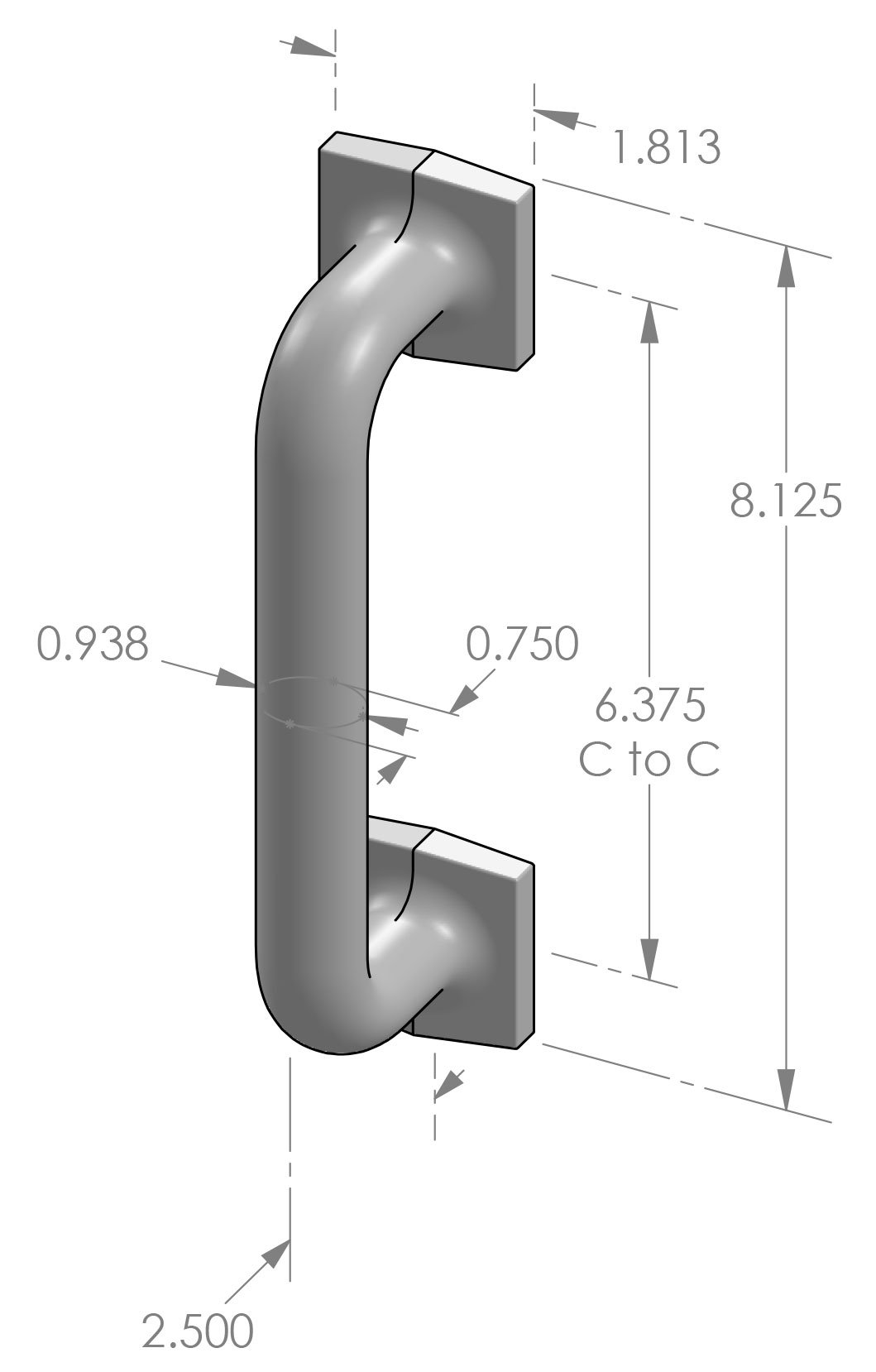 GH-540SQ Square Foot Grip Handle  Specifications